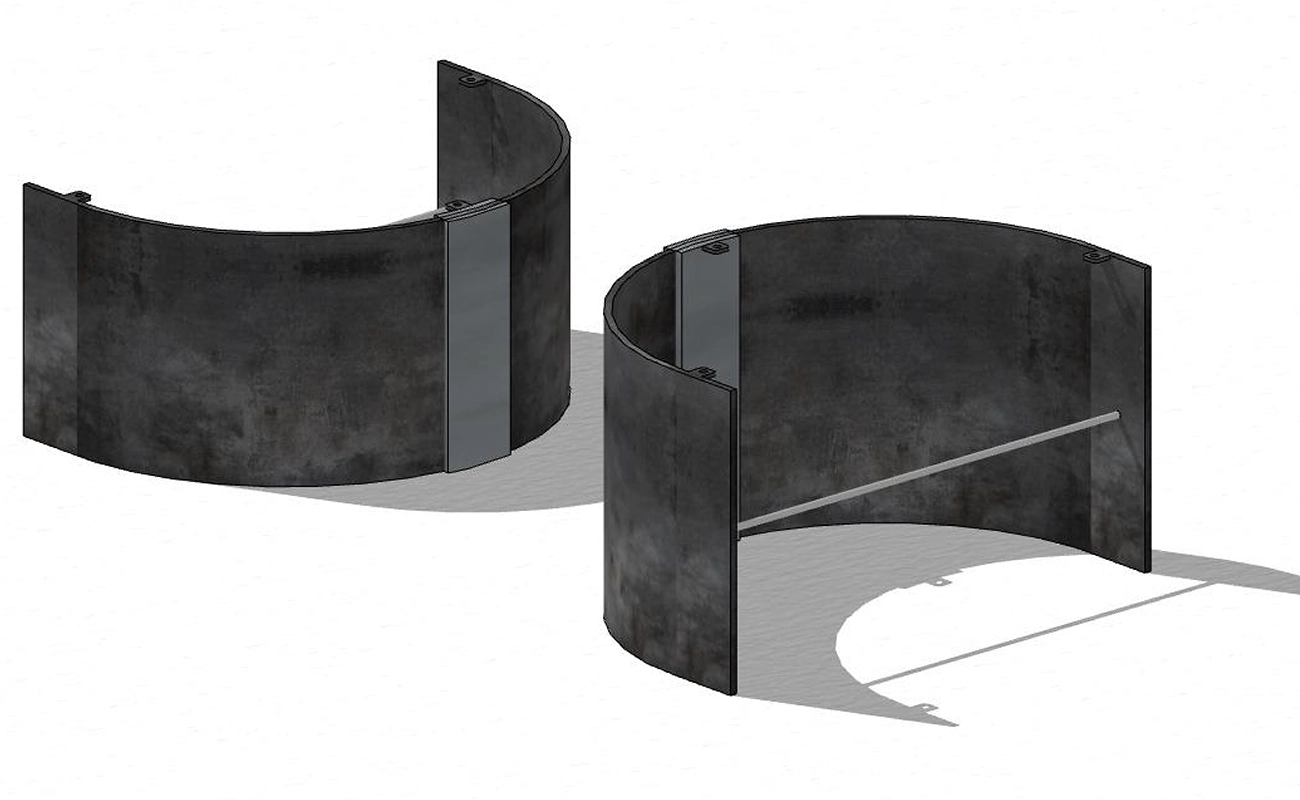 dessin 3D pieds de table métal Incontro